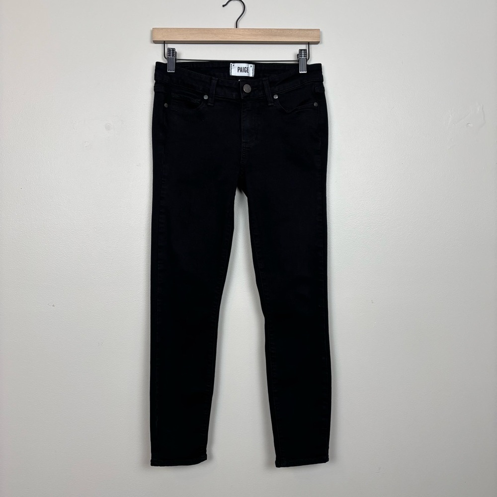 Paige Jeans Women 27 Black Verdugo Crop Low Rise Stretch 5 Pocket Designer Denim